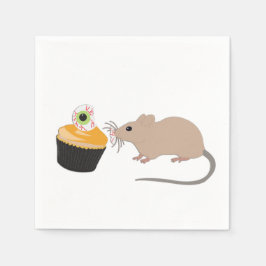 Guardanapo De Papel Rato Bonito Comendo Olho De Halloween