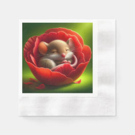 Guardanapo De Papel Rato Muito Bonito Dormindo