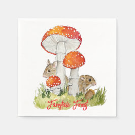 Guardanapo De Papel Ratos florestais e cogumelos