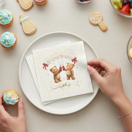 Guardanapo De Papel Ready to Pop Teddy Bears Baby Shower Napkins