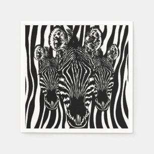 Guardanapo De Papel Rebanho de Zebra da Moda em Estampa de Zebra