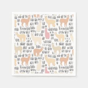 Guardanapo De Papel Rebanho do teste padrão das alpacas