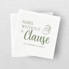 Guardanapo De Papel Rebelde Sem Uma Cláusula Natal Papai Noel Verde