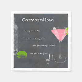 Guardanapo De Papel Receita Cosmopolita de Cocktail