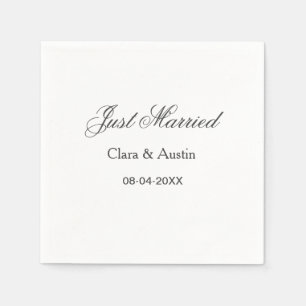 Guardanapo De Papel Recém-casados adicionar nome do casal data ano sim