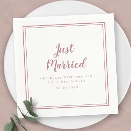 Guardanapo De Papel Recém-Casados Casamento Sr & Sra Moderno Rosa Empo