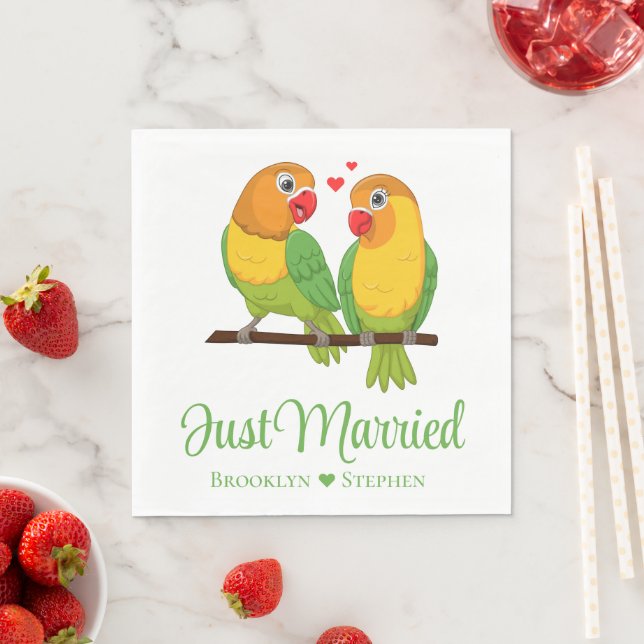 Guardanapo De Papel Recem casados De Casamento De Aves De Amor (Insitu)