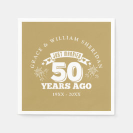Guardanapo De Papel Recem casados Dourado 50º Aniversário de Casamento