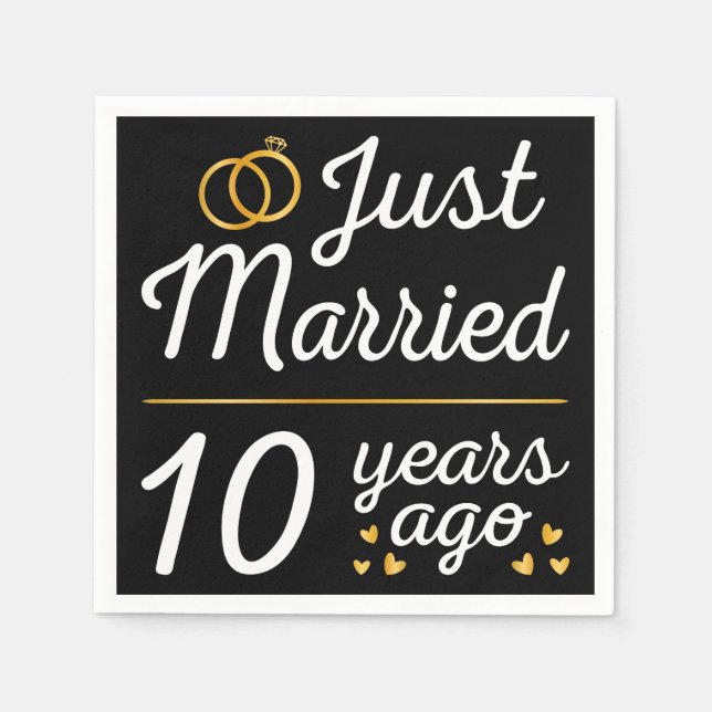 Guardanapo De Papel Recem casados Há 10 Anos (Frente)
