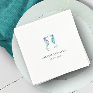 Guardanapo De Papel Recepção de Casamento de Praia Cavalos-marinhos Pe