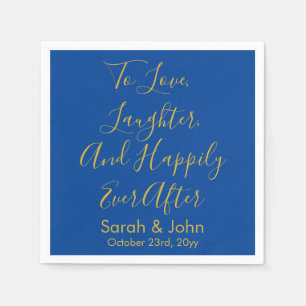 Guardanapo De Papel Recepção de casamento de Script Personalizado Azul