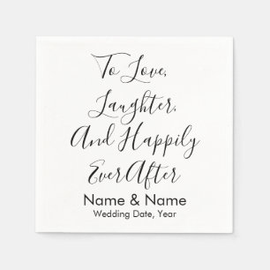 Guardanapo De Papel Recepção de casamento de Script Personalizado Chic