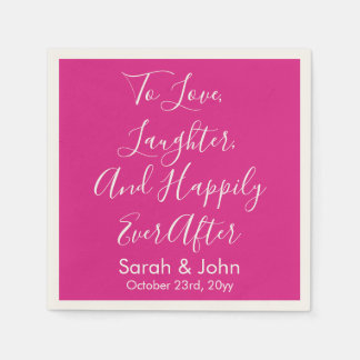 Guardanapo De Papel Recepção de casamento de Script Personalizado Rosa