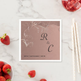 Guardanapo De Papel Recepção de casamento Elegante Dourada