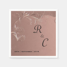 Guardanapo De Papel Recepção de casamento Elegante Dourada