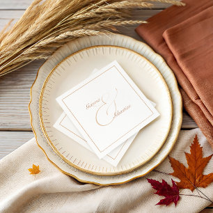 Guardanapo De Papel Recepção de Casamento em Terracota Personalizada e