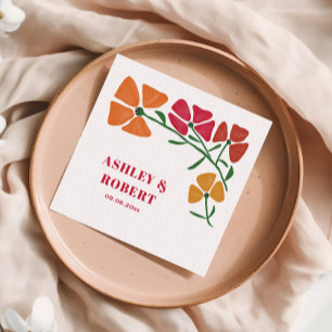 Guardanapo De Papel Recepção de casamento Floral Nouveau Brilhante e C