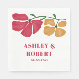 Guardanapo De Papel Recepção de casamento Floral Nouveau Brilhante e C