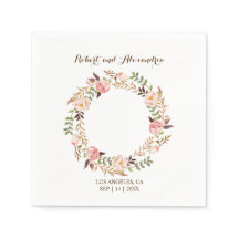 Recepção de casamento Floral Rosa Napki