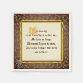 Guardanapo De Papel Recepção de casamento Manuscrita Iluminada Medieva