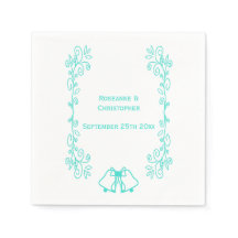 Recepção de Casamento Turquesa com Sinos e Trabalh