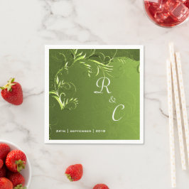 Guardanapo De Papel Recepção de casamento Verde Elegante