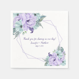 Guardanapo De Papel Recepção de Peões de Aquarela Puro com Lavanda de