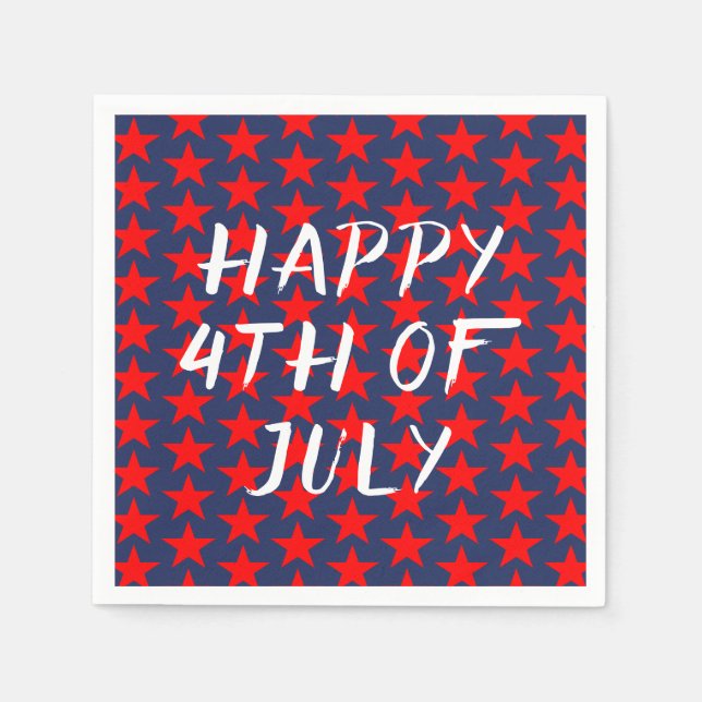 Guardanapo De Papel Red and Blue Happy 4 de julho (Frente)