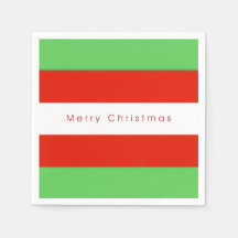 Red and Green Bold Stripes Feliz Natal