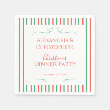 Red and Green Stripe Christmas Dinner Party