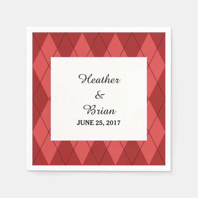 Guardanapo De Papel Red Argyle Paper Napkins (Frente)
