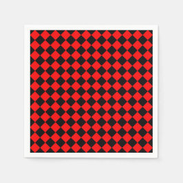 Guardanapo De Papel Red Black Checker Diamond Pattern