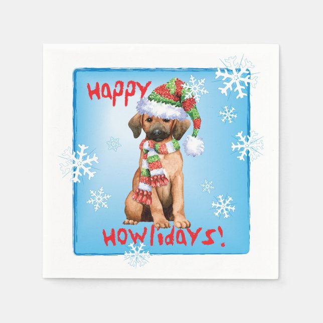 Guardanapo De Papel Red bone Coonhound Natal (Frente)