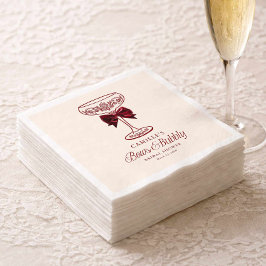 Guardanapo De Papel Red Bows and Bubbly Bridal Shower Napkins