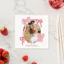 Guardanapo De Papel Red Bows Photo Graduation