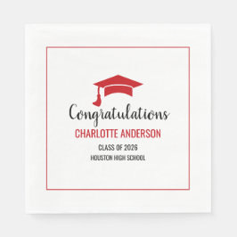 Guardanapo De Papel Red Congrats Graduation
