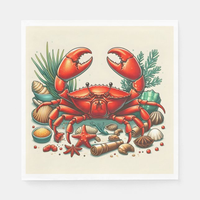 Guardanapo De Papel Red Crab Bake (Frente)