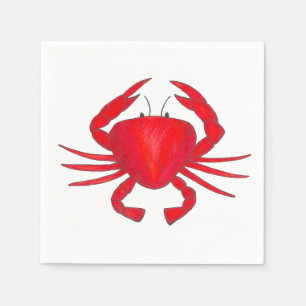 Guardanapo De Papel Red Crab Baltimore Maryland Crabs Beach Napkins