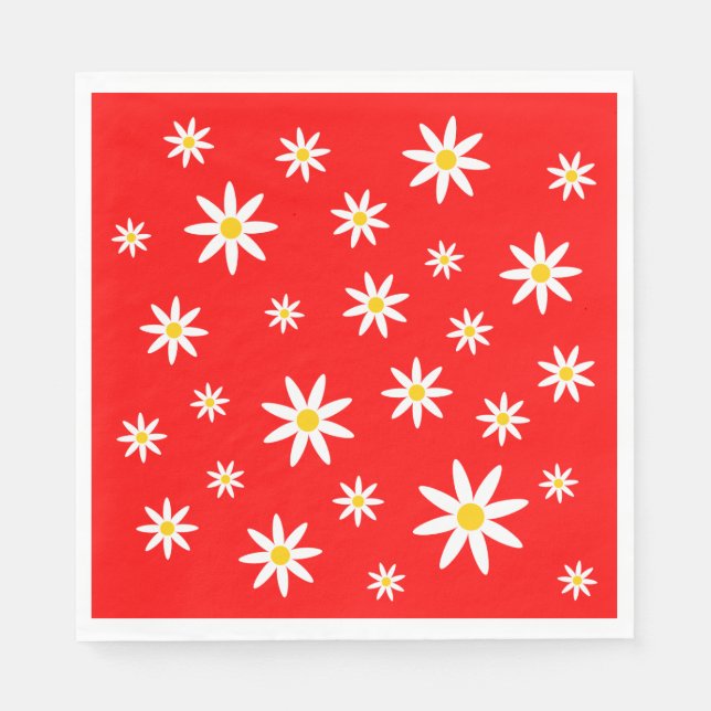 Guardanapo De Papel Red Daisy Paper Napkins (Frente)