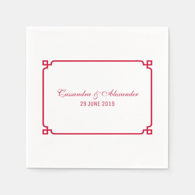 Guardanapo De Papel Red Deco Chic Wedding (Frente)