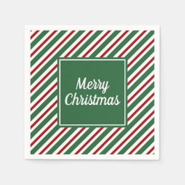 Guardanapo De Papel Red E Green Script Modernos Feliz Natal