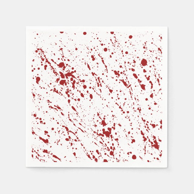 Guardanapo De Papel Red Faux Spatter Halloween Manchado de sangue (Frente)