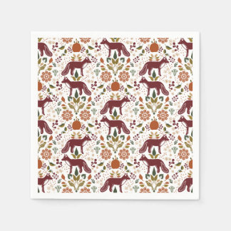 Guardanapo De Papel Red Fox Folk Art Napkin Partido Russo Decor