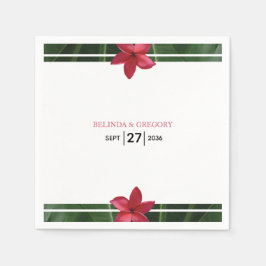Guardanapo De Papel Red Frangipani Plumeria Wedding