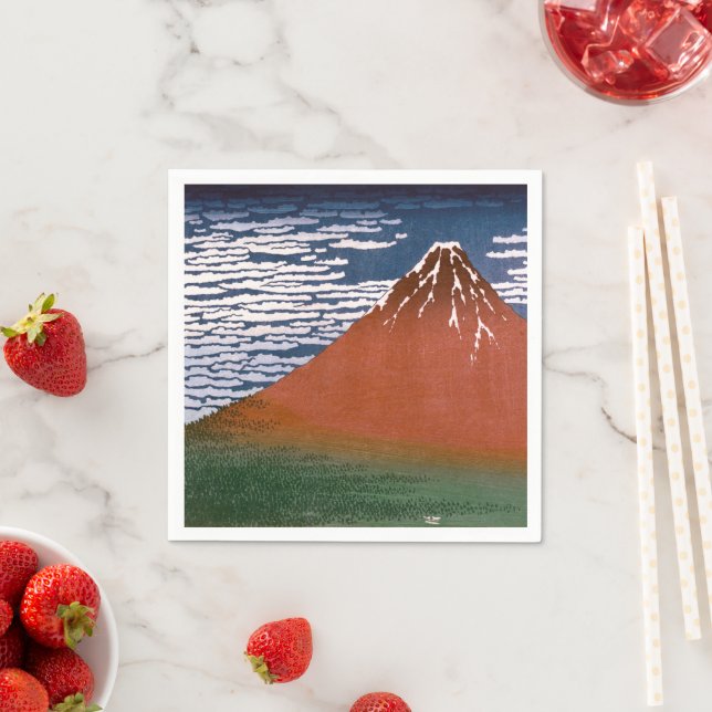 Guardanapo De Papel Red Fuji, Aka Fujiyama Volcano Katsushika Hokusai (Insitu)