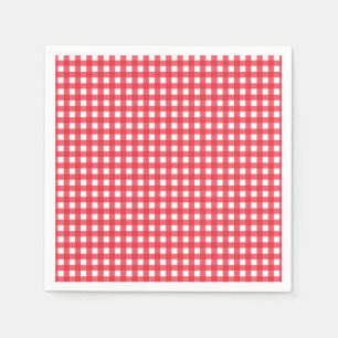 Guardanapo De Papel Red Gingham Checkered Rustic Country Picnic Party