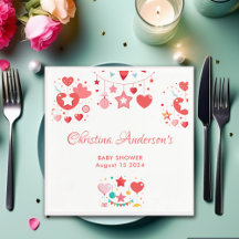 Red Girl Stars Sprinkle Chá de fraldas