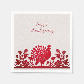 Guardanapo De Papel Red Graças Turquia Floral Napkins