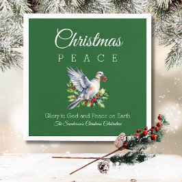 Guardanapo De Papel Red Green White Peace Dove Christian Christmas