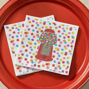 Guardanapo De Papel Red Gumball Machine Candy Bubble Gum Aniversário